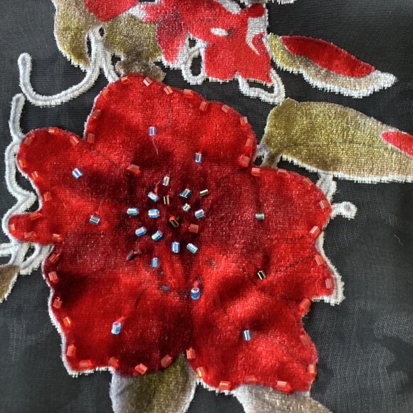 XSCAPE Silk Burnout Velvet Kimono Cardigan Jacket Women Plus Size 20W Long Flowe - Picture 9 of 16